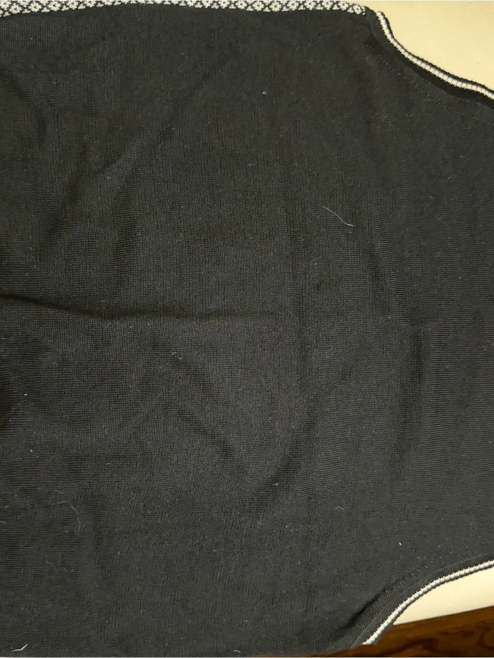 Burberry Black and White Diamond-Pattern V-Neck Sweater